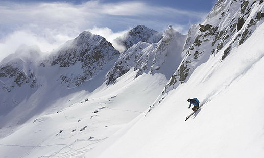 Les trois valles, Estación de esquí, Tres valles, Alpes, Fondo de pantalla HD HD wallpaper