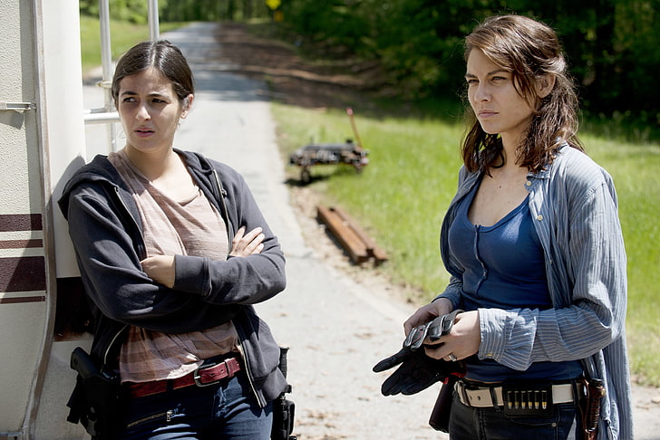 Damenhemd in Blau, Maggie, The Walking Dead, Tara, Lauren Cohan, Alanna Masterson, HD-Hintergrundbild