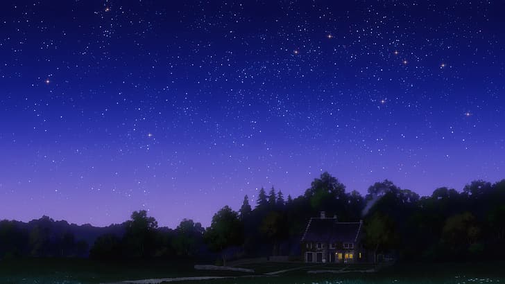 Mahoutsukai no Yome, 밤하늘, 별, HD 배경 화면