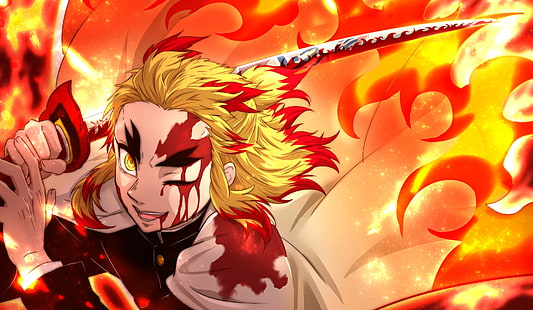 Anime, Demon Slayer: Kimetsu no Yaiba, Kyojuro Rengoku, วอลล์เปเปอร์ HD HD wallpaper