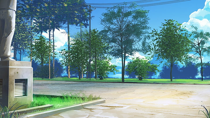 Fondo de pantalla de árboles verdes, ArseniXC, Everlasting Summer, Fondo de pantalla HD