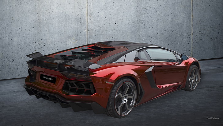 Lamborghini Aventador, Super Car, Lamborghini, samochód, pojazd, czerwone samochody, Tapety HD