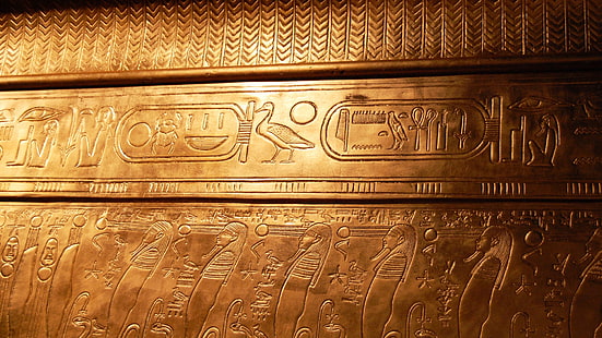 Egipskie hieroglify, postacie, Egipt, Tutanchamon, grób, Tapety HD HD wallpaper
