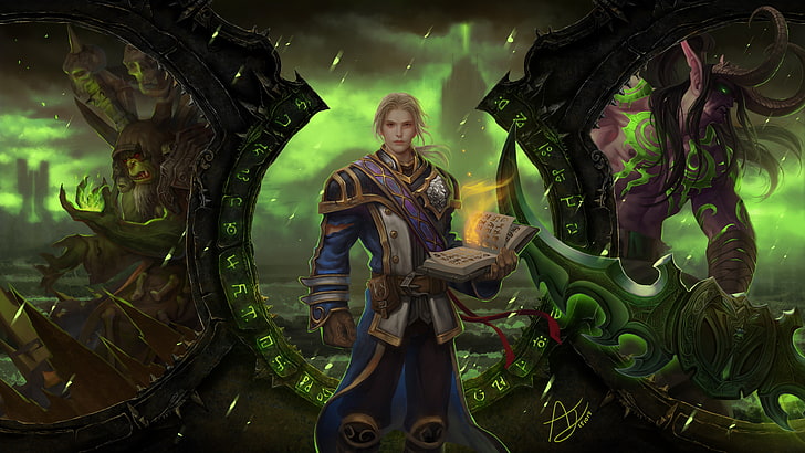 personaje de videojuego, World of Warcraft, Illidan Stormrage, World of Warcraft: Legion, Gul'dan, Anduin Wrynn, videojuegos, Fondo de pantalla HD
