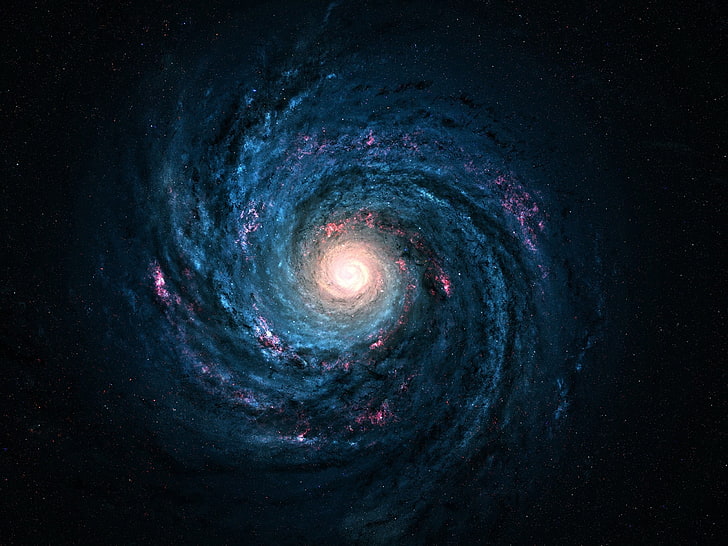peinture de la voie lactée, espace, lumières, solitude, spirale, étoiles, -, la voie lactée, beau fond d'écran, cosmos, éternité, voie lactée, galaxie, espace lointain, manches, galaxie spirale, bleu et rouge, fonds du bel espace, solennité, Fond d'écran HD