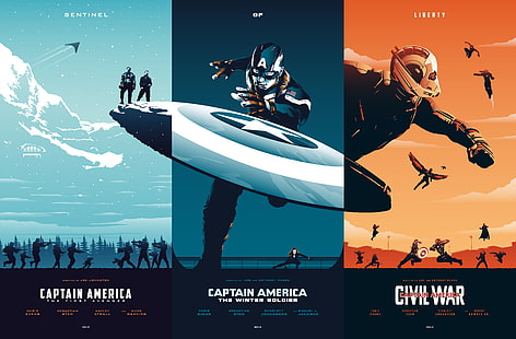 Capitán América, Capitán América: Guerra civil, Capitán América: El primer vengador, Capitán América: El soldado de invierno, películas, póster de película, Ant-Man, Marvel Cinematic Universe, Fondo de pantalla HD HD wallpaper