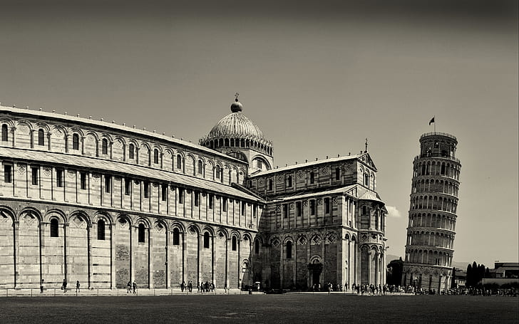 Italia, Pisa, menara miring Pisa, Wallpaper HD