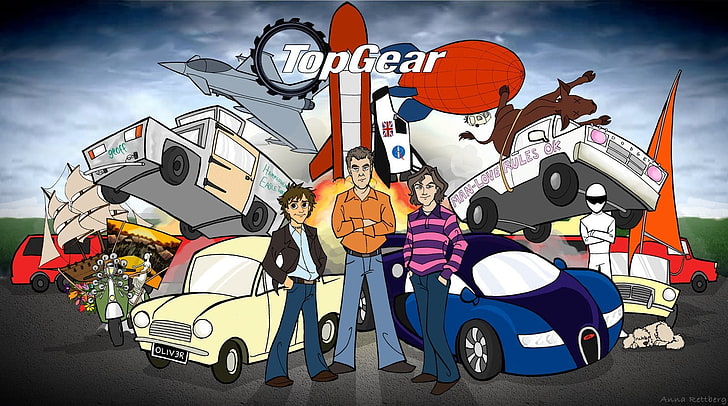 Top Gear-Poster, Top Gear, Jeremy Clarkson, Richard Hammond, James May, The Stig und Captain Slow, HD-Hintergrundbild