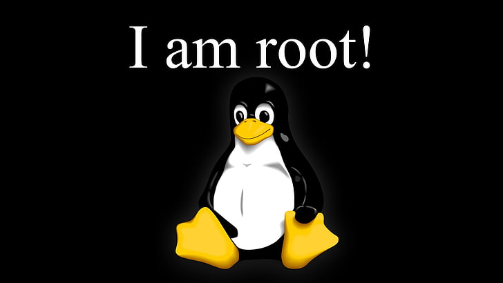 로봇 텍스트 오버레이, Linux, GNU, 루트 (문자), Tux 인 흰색과 검은 색 펭귄, HD 배경 화면