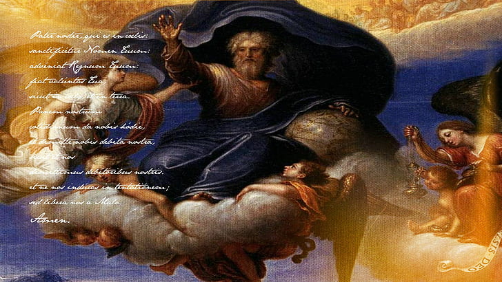Ayah Noster, Tuhan, malaikat, religius, Wallpaper HD