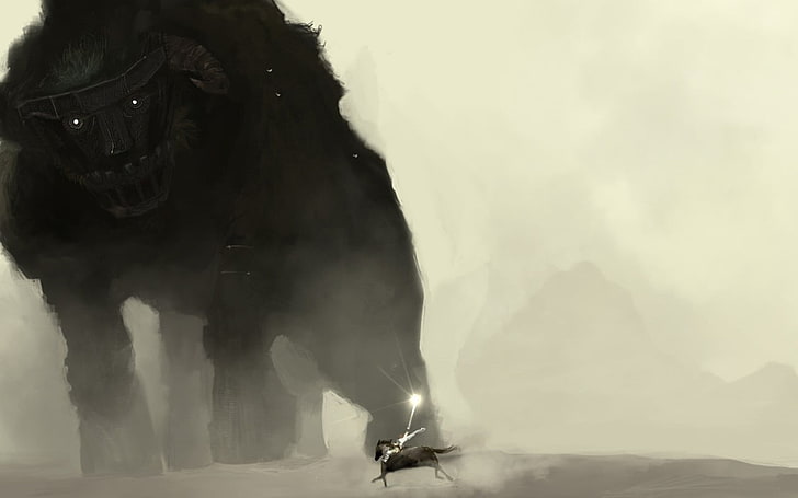 Shadow of the Colossus, artwork, video games, fantasy art, HD wallpaper