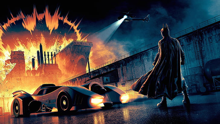 Batman, Batmobile, DC Comics, Wallpaper HD