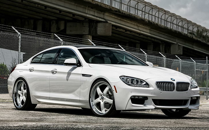 Voiture BMW 650i Tuning, berline BMW blanche, 650i, tuning, Fond d'écran HD