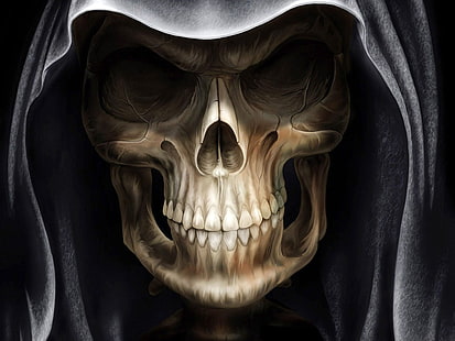 död, skalle, Grim Reaper, fantasikonst, HD tapet HD wallpaper