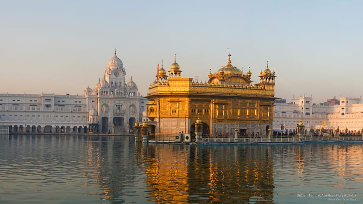 Złota Świątynia, Amritsar, Pendżab, Indie, Azja, Tapety HD