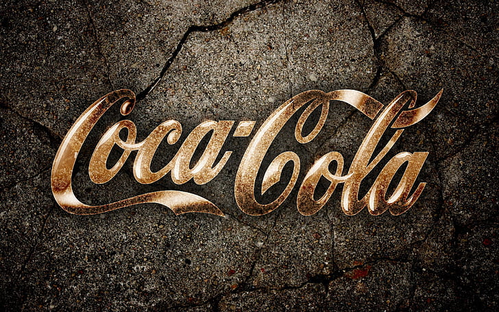 コカコーラのロゴ、コーラコーラのロゴ、飲み物、背景、コーラ、ブランド、 HDデスクトップの壁紙