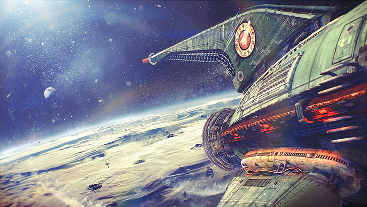 дигитален тапет със сива ракета, Futurama, planet express, космически кораб, космос, HD тапет