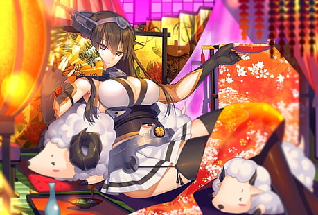 Anime Girls, Anime, Rock, Nagato (KanColle), Kantai Collection, Strümpfe, HD-Hintergrundbild HD wallpaper