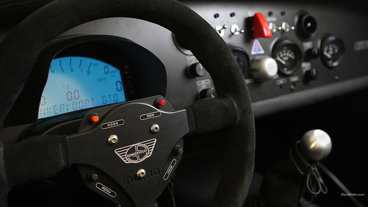 volante de carro preto, volante preto, Donkervoort D8 GTO, câmbio manual, interior do carro, veículo, HD papel de parede