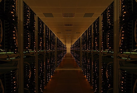 sala de servidores de computadoras, Tecnología, Computadora, Fondo de pantalla HD HD wallpaper
