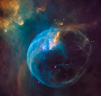 NGC 7635, Télescope spatial Hubble, 4K, Nébuleuse à bulles, Coloré, 8K, Spectaculaire, Fond d'écran HD HD wallpaper