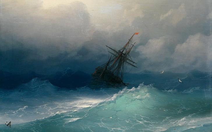 العاصفة ايفان كونستانتينوفيتش aivazovsky، خلفية HD