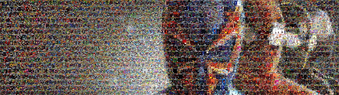 collage, comics, dual, marvel, mosaic, multi, screen, spiderman, HD wallpaper HD wallpaper