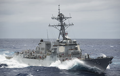Военно-морской флот США, эсминец класса Арли Берк, HD обои HD wallpaper