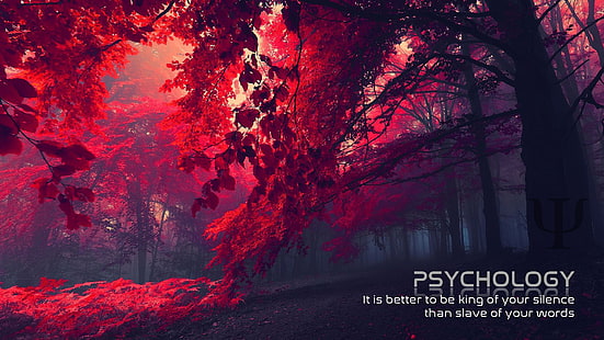William Shakespeare, psicología, Autumn Falls, otoño, rojo, oscuro, Fondo de pantalla HD HD wallpaper