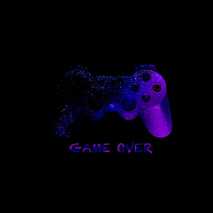 game over, joystick, controller, gamepad, neon, Sfondo HD HD wallpaper
