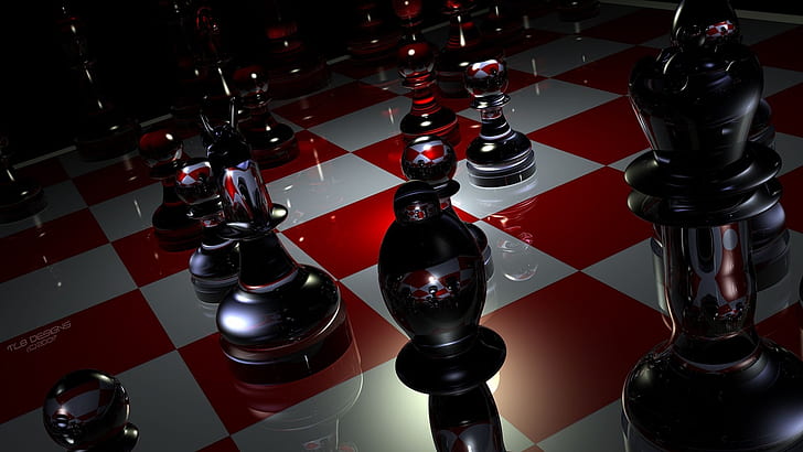 chess, indoor game, game, board game, chessboard, tabletop game, 3d, digital art, graphics, HD wallpaper