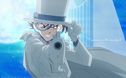 Detektiv Conan Illustration, Detektiv Conan, magischer Kaito, Kaito-Kind, Umhang, Mond, Anzug, HD-Hintergrundbild HD wallpaper