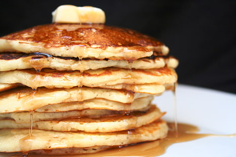 pancake, makanan, madu, pancake, Wallpaper HD HD wallpaper