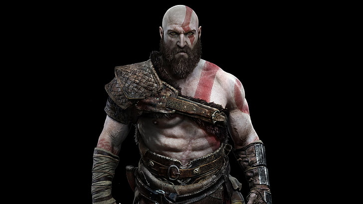 God of War tapeta cyfrowa, gry wideo, God of War, Kratos, brody, tatuaż, God of War (2018), Tapety HD