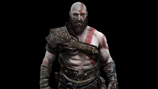 God of War digital wallpaper, video games, God of War, Kratos, beards, tattoo, God of War (2018), HD wallpaper HD wallpaper