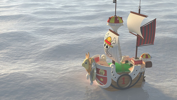 One Piece Sunny boat toy, One Piece, Thousand Sunny, anime, ship, sailing ship, HD wallpaper