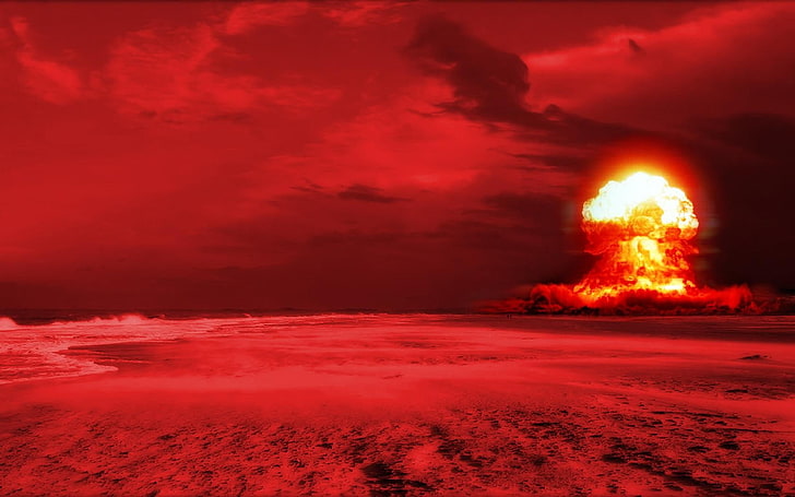 czarno-czerwone malarstwo abstrakcyjne, nuklearne, Tapety HD