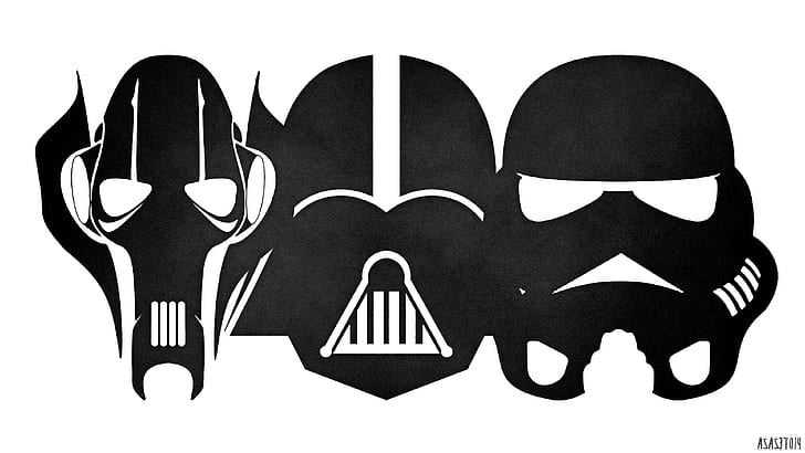 darth vader stormtrooper star wars minimalism grievous colorful, HD wallpaper