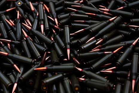 lotto di proiettile nero, cartucce, 5,45, AK-74, Sfondo HD HD wallpaper