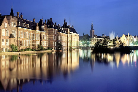 Haag, Haag, ljus, Nederländerna, sjön, djur, HD tapet HD wallpaper