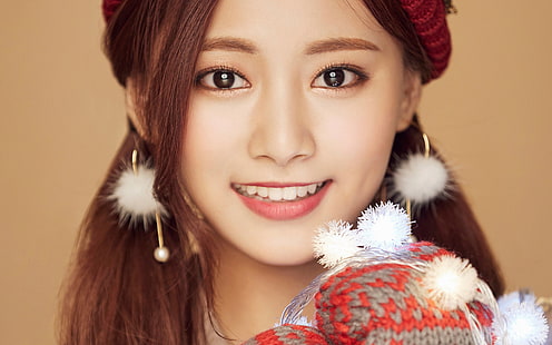 크리스마스, 소녀, 두 번, 쯔위, 행복, HD 배경 화면 HD wallpaper