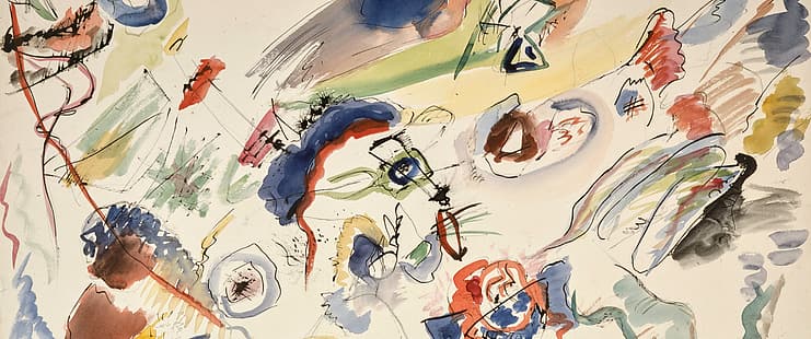 papier, dessin au crayon, aquarelle, encre, Vassily Kandinsky, peinture, Fond d'écran HD HD wallpaper