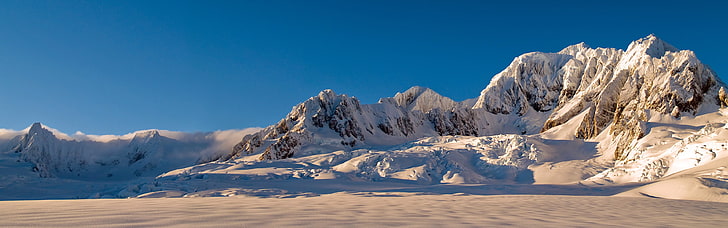Landschaft, Berge, Schnee, Doppelmonitore, Mehrfachanzeige, HD-Hintergrundbild