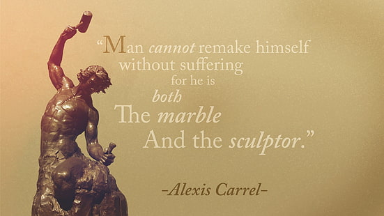 Alexis Carrel tapet, citat, motiverande, skulptur, staty, HD tapet HD wallpaper