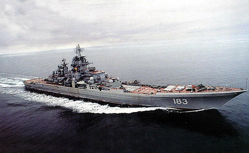 Kirov Class Battlecruiser, Pyotr Velikiy, ryska flottan, HD tapet HD wallpaper