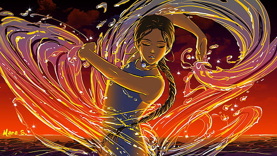 Ilustración de la leyenda de Aang Katara, Avatar (Anime), Avatar: The Last Airbender, Fondo de pantalla HD HD wallpaper