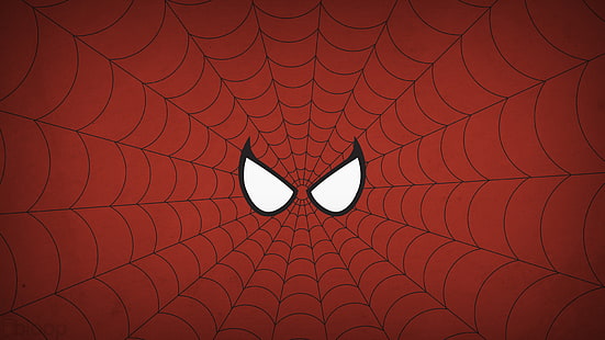 красный, человек паук, паутина, HD обои HD wallpaper