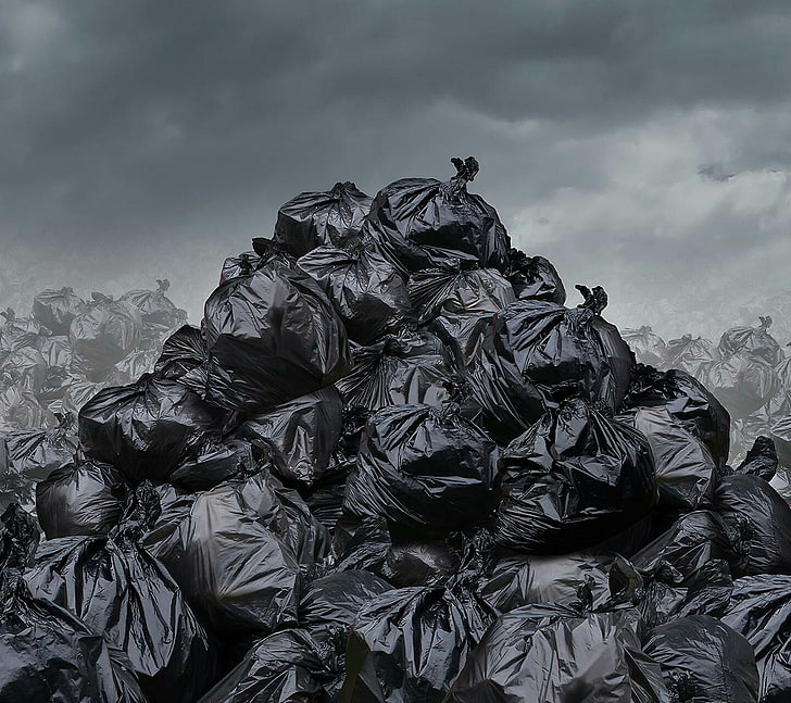 trash, environment, bag, HD wallpaper