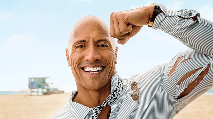 tersenyumlah, Dwayne Johnson, Dwayne «The Rock» Johnson, Aktor, Wallpaper HD