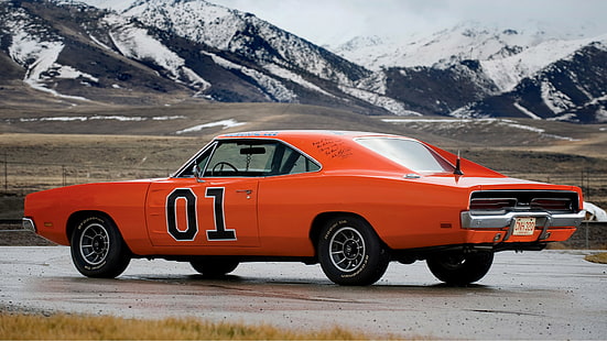 Dukes of Hazzard General Lee HD, dukes of Hazzard, general, lee, mountain, old, pose, Tapety HD HD wallpaper